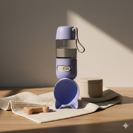 Portable Dog Water Bottle with Built-In Bowl – Leak-Proof Travel Pet Water Dispenser