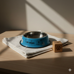 Stainless Steel Dog Bowl with Anti-Slip Base – Printed Feeding Dish for Dogs