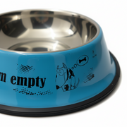 Stainless Steel Dog Bowl with Anti-Slip Base – Printed Feeding Dish for Dogs