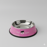 Pink Stainless Steel Dog Bowl with Anti-Slip Base – Cute & Durable Pet Feeding Bowl