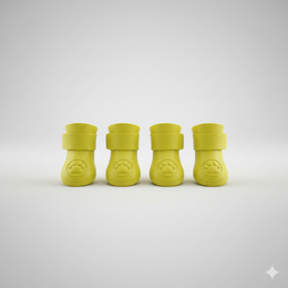 Yellow Dog Shoes / Paw Protectors – Anti-Slip Waterproof Dog Boots (Set of 4)