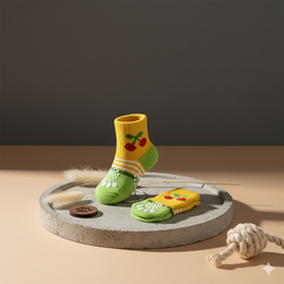 Anti-Slip Dog Socks with Cherry Design – Paw Grip Socks for Indoor Floors (Set of 4)