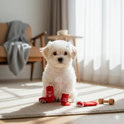 Festive Anti-Slip Dog Socks – Cozy Red Winter Paw Socks (Set of 4)