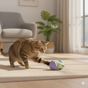 Interactive LED Mouse Cat Toy with Rolling Wheels
