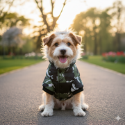 Camouflage Hooded Dog Jacket with Fur Trim – Warm & Stylish Winter Pet Coat