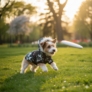 Camouflage Hooded Dog Jacket with Fur Trim – Warm & Stylish Winter Pet Coat