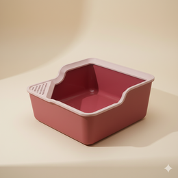 Cat Litter Box with High Sides – Easy-Clean Indoor Kitty Toilet