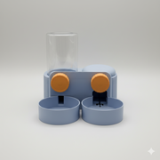 Dual Bowl Automatic Pet Feeder & Water Dispenser with Gravity Tank