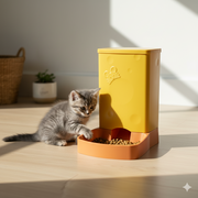 Automatic Pet Food Dispenser with Bowl – Gravity Dry Food Feeder for Cats & Small Dogs